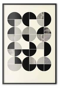 Poster: Ispirato Bauhaus - composizione geometrica con semicirchi