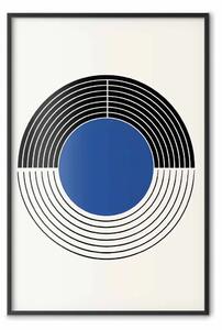 Poster: Ispirato Bauhaus - composizione geometrica con centro blu