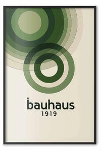 Poster: Ispirato Bauhaus - cerchi verdi in composizione geometrica minimalista
