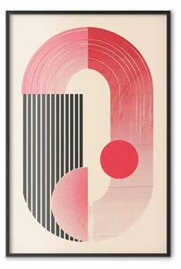 Poster: Ispirato Bauhaus - forme contrastanti con linee e cerchi in stile minimalista