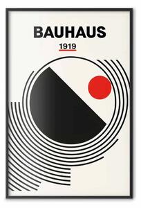 Poster: Ispirato Bauhaus - forme geometriche con contrasto di nero e rosso