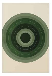 Quadro contemporaneo Ispirato Bauhaus - composizione concentrica in sfumature di verde