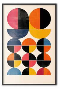 Poster: Ispirato Bauhaus - semicirchi e cerchi colorati in composizione astratta