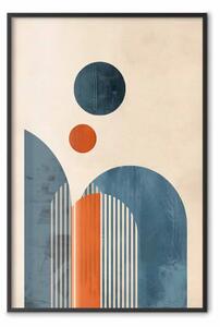 Poster: Ispirato Bauhaus - linee e figure in disposizione minimalista di colori