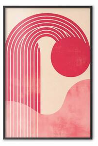 Poster: Ispirato Bauhaus - forme geometriche e onde in composizione dinamica
