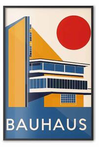Poster: Ispirato Bauhaus - architettura geometrica con cerchio rosso