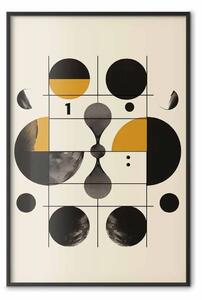 Poster: Ispirato Bauhaus - cerchi geometrici e linee in tonalità di nero e giallo