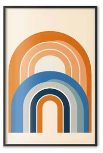 Poster: Ispirato Bauhaus - archi retro in toni caldi e freddi