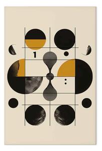 Quadro Ispirato Bauhaus - cerchi e linee in una composizione astratta moderna