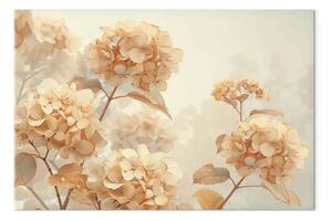 Quadro contemporaneo Ortensie delicate - fiori in toni pastello