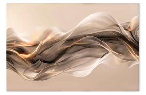 Quadro moderno Arte in movimento - onde con riflessi caldi e chiari nei toni del beige