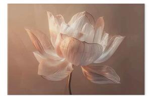 Quadro su tela Fiore di loto trasparente - composizione armoniosa della natura piena di eleganza