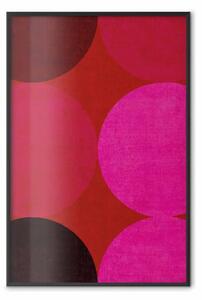 Poster: Cerchi geometrici - astrazione con grandi cerchi rosa e rossi