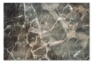 Quadro su tela Crepe nella pietra - marmo scuro con venature naturali