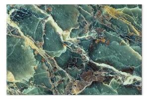 Quadro Pietra fantasiosa - marmo verde labradorite con crepe marroni