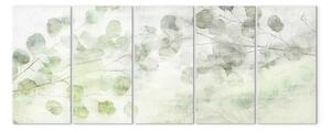 Quadro Composizione pastello con foglie - natura in chiave minimalista