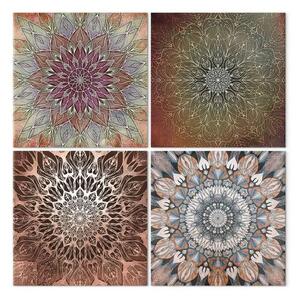 Quadro su tela Set mandala - motivi dettagliati Zen in colori terrosi
