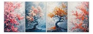 Quadro Alberi della fortuna - grafica colorata degli alberi in stile Zen