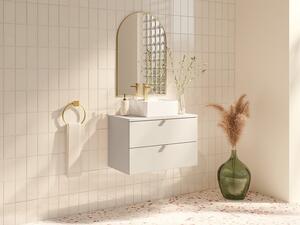 Mobile sotto lavabo sospeso con ripiano Beige 80 cm - LAVENA