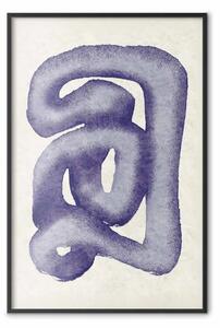 Poster: Spirale blu - astrazione con forme ondulate e fluide