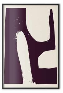 Poster: Forma nera - forme astratte su sfondo chiaro in stile crudo