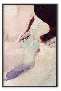 Poster: Delicato ritratto - immagine di una donna con visibile texture di vernice