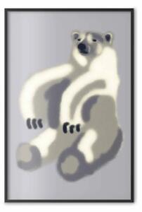 Poster: Nebbia polare - orso in toni pastello sfumati