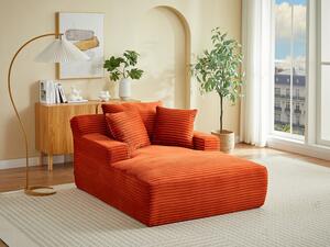 Chaise longue in velluto a coste larghe terracotta - DONILIA