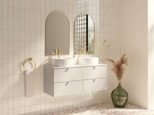 Mobile sotto lavabo sospeso con ripiano Beige 120 cm - LAVENA