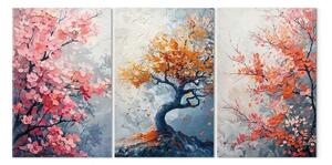 Quadro su tela Bonsai - albero della fortuna in un'interpretazione pittorica in stile Zen