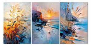 Quadro contemporaneo Spiaggia e mare - visione pittorica del tramonto con pennellate forti