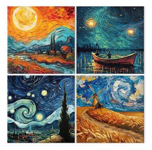 Quadro su tela Colori forti dell'impressionismo - paesaggi in tonalità intense in stile pittorico