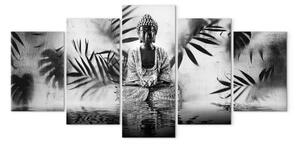 Quadro moderno Buddha grunge (5 pezzi) largo terza variante