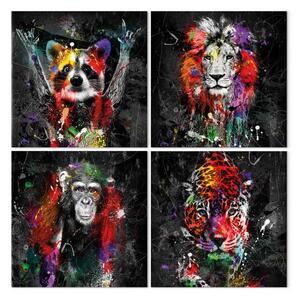Quadro contemporaneo Bestie a colori - ritratti energetici di animali con macchie di vernice