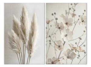 Quadro contemporaneo Composizione eterea della natura - pampas e fiori in semplice disposizione