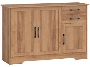 HOMCOM Mobile Cucina con 2 Cassetti e 3 Armadietti, Ripiani Regolabili, 120x38x79 cm, Rovere | Aosom Italy