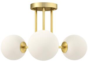 HOMCOM Lampadario da Soffitto Vintage con 3 Punti Luce Attacchi G9, 42x42x26.5 cm, Oro | Aosom Italy