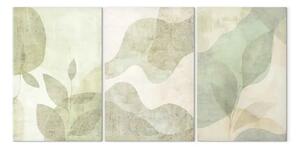 Quadro contemporaneo Eleganza astratta della natura - delicate foglie in tonalità di verde
