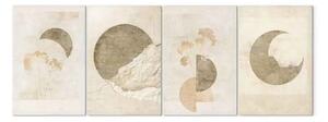 Quadro moderno Eleganza geometrica - mezze lune e piante in una palette naturale