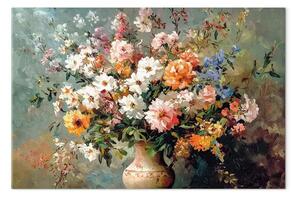 Quadro moderno Bouquet colorato - elegante composizione floreale in stile pittorico