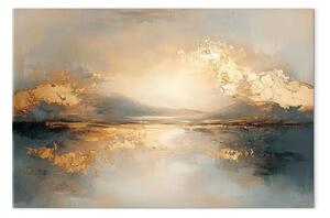 Quadro su tela Riflesso dorato - visione artistica di un paesaggio con riflessi di luce