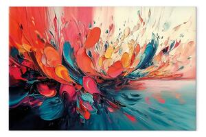 Quadro contemporaneo Esplosione di colori - composizione con pennellate dinamiche