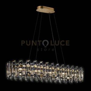 Arcadia lampada a sospensione ovale grande 12 luci, oro, 12 lampadi