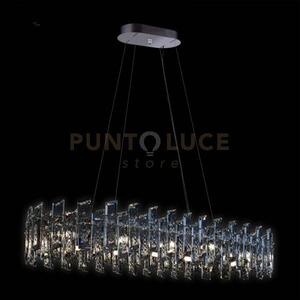 Arcadia lampada a sospensione ovale grande 12 luci, cromo, 12 lampa