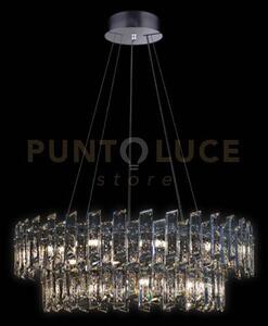 Arcadia lampada a sospensione 2 livelli 9/12 luci, cromo, 21 lampad