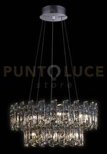 Arcadia lampada a sospensione 2 livelli 6/9 luci, cromo, 15 lampadi