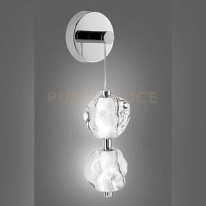 Applique ciottolo a parete led 8,4w lm 714 3000k 2 vetri dimmerabi