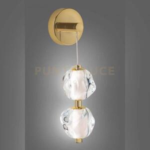 Applique ciottolo a parete led 8,4w lm 714 3000k 2 vetri dimmerabi