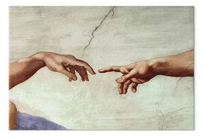 Quadro famoso Michelangelo - Cappella Sistina (Creazione di Adamo, frammento: mani di Dio e Adamo)