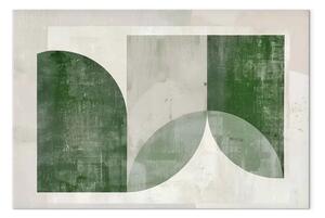 Quadro su tela Astratto verde - forme che si intrecciano con texture evidente